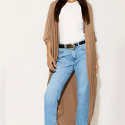Mocha Batwing Sleeve Kimono Cardigan