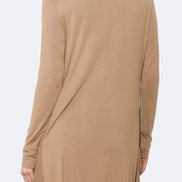 Mocha Boyfriend Cardigan with Pockets