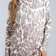 Stone Leopard Fine Knit Jumper
