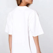 White Leopard Heart Oversized T-Shirt