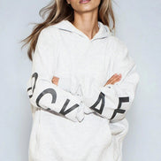 Silver Grey Aftershock Logo Oversized Hoodie