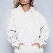 Silver Grey Aftershock Logo Oversized Hoodie