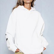 White Aftershock Logo Oversized Hoodie