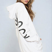 White Aftershock Logo Oversized Hoodie