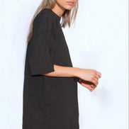Black Logo Cotton Oversized T-Shirt