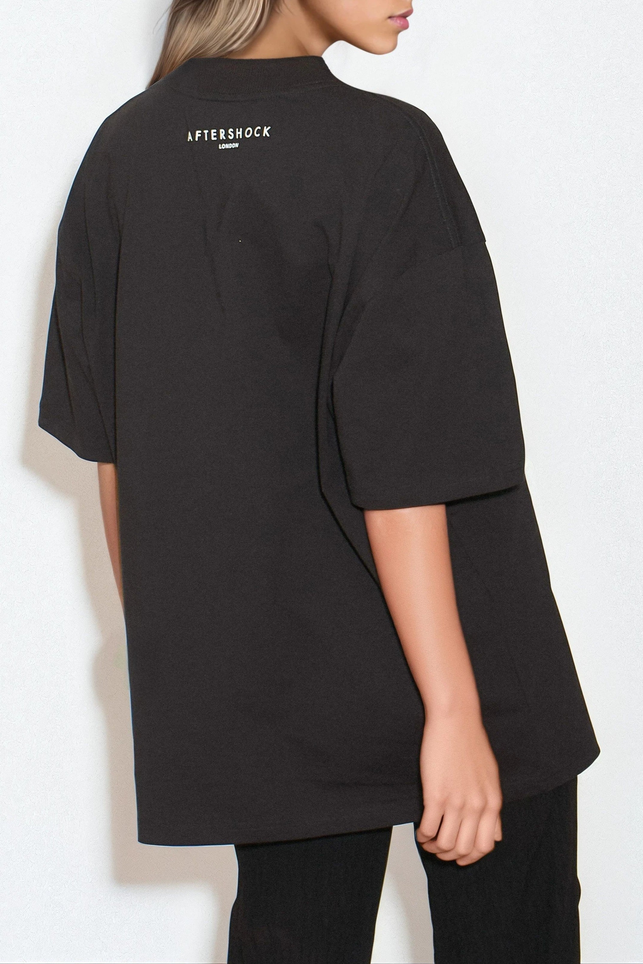 Black Logo Cotton Oversized T-Shirt