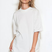 White Logo Cotton Oversized T-Shirt