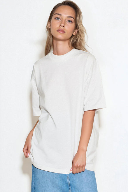 White Logo Cotton Oversized T-Shirt