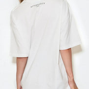 White Logo Cotton Oversized T-Shirt