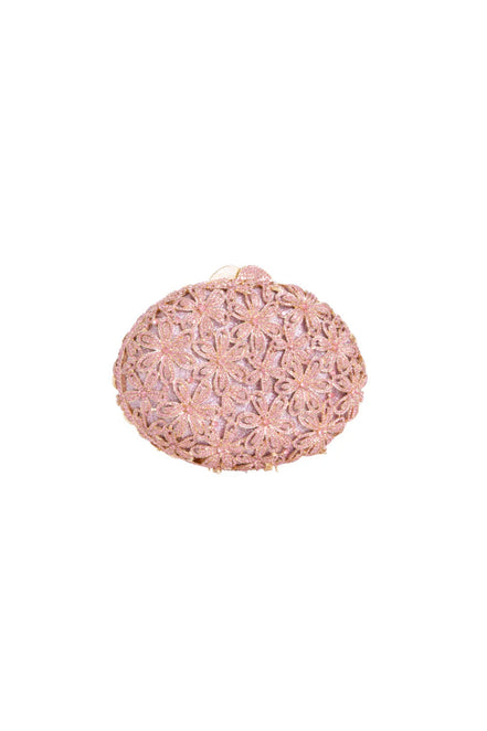 Pink Crystal Embellished Evening Bag