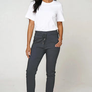 Charcoal Stretch Drawstring Trousers