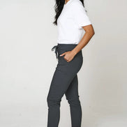 Charcoal Stretch Drawstring Trousers