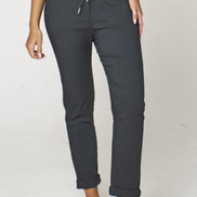 Charcoal Stretch Drawstring Trousers