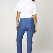 Denim Blue Stretch Drawstring Trousers
