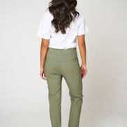 Khaki Stretch Drawstring Trousers