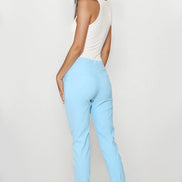 Light Blue Stretch Drawstring Trousers