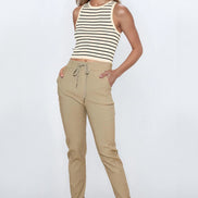Mocha Stretch Drawstring Trousers