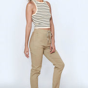 Mocha Stretch Drawstring Trousers