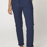 Navy Stretch Drawstring Trousers