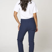 Navy Stretch Drawstring Trousers