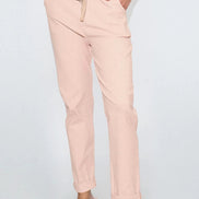 Dusty Pink Stretch Drawstring Trousers