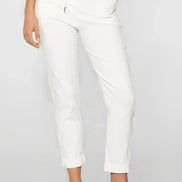 White Stretch Drawstring Trousers