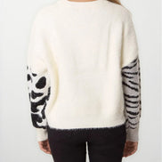 Ivory Mixed Animal Pattern Knit Jumper
