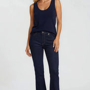 Navy Cotton Vest Top