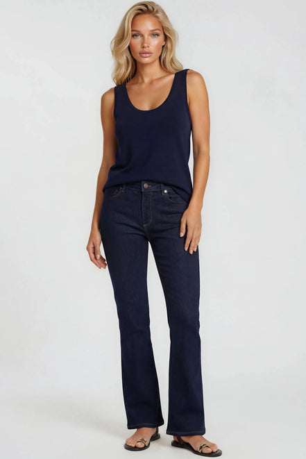 Navy Cotton Vest Top