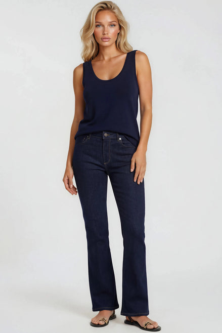 Navy Cotton Vest Top