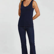 Navy Cotton Vest Top