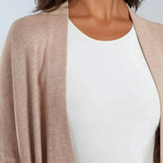 Beige Knit Cardigan with Pockets