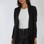 Black Knit Cardigan with Pockets