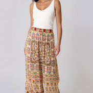 Paisley Print Wide Leg Trousers