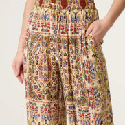 Paisley Print Wide Leg Trousers