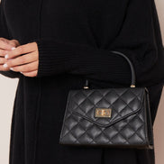 Black Small Top Handle Chain Bag