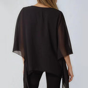 Black Embellished Mesh Top