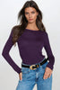 Purple Round Neck Long Sleeve Top
