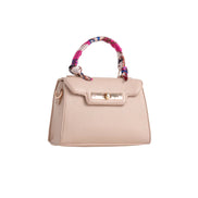 Nude Satin Top Handle Handbag