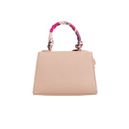 Nude Satin Top Handle Handbag