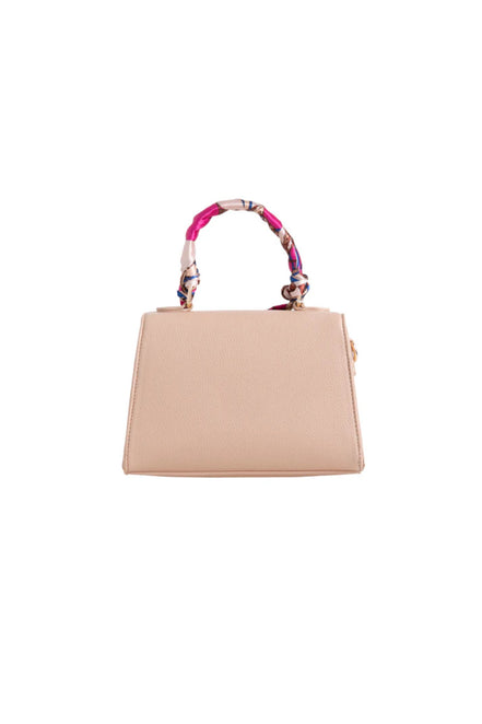 Nude Satin Top Handle Handbag