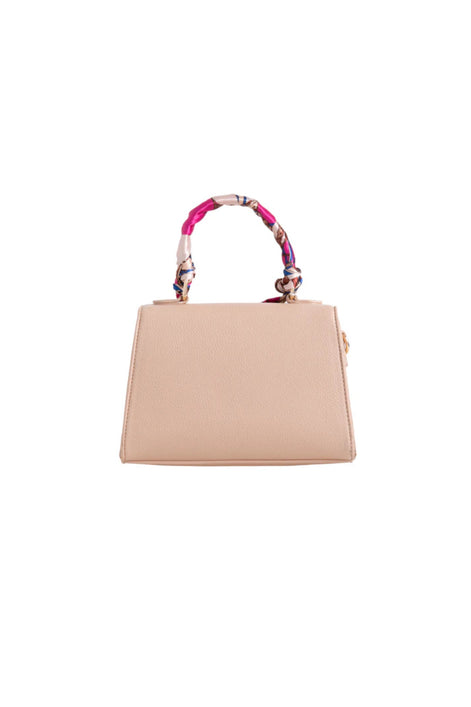 Nude Satin Top Handle Handbag