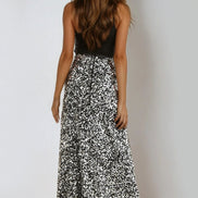 Black and Silver Sequin Maxi Skirt