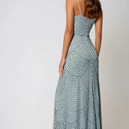 Blue Cami Embellished Maxi Dress