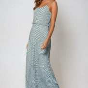 Blue Cami Embellished Maxi Dress