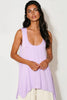 Lilac Sleeveless Top With Asymmetric Hem