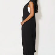 Black Sleeveless Longline Maxi Cardigan