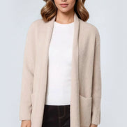 Beige Soft Open Front Cardigan