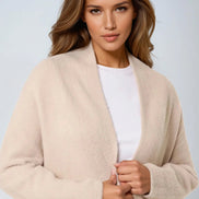 Beige Soft Open Front Cardigan