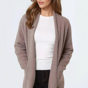 Mocha Soft Open Front Cardigan